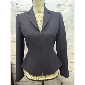 Tahari Arthur Levine NWT 2p stunning deep purple zip up jacket (2058)